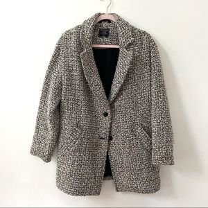 A&F single breasted short textured coat